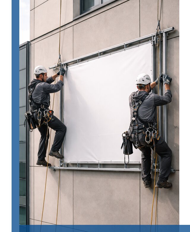 Монтаж наружной рекламной вывески в Алексине под ключ