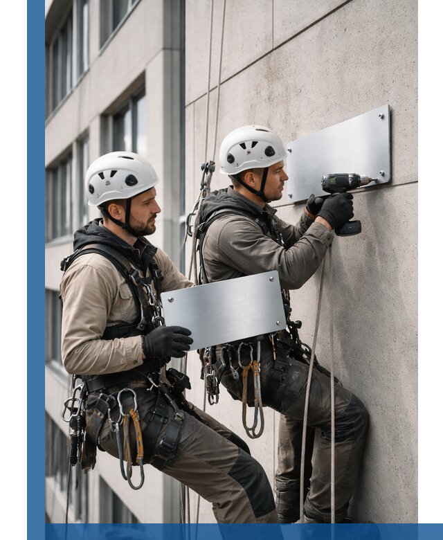 Монтаж табличек и указателей в Алексине для зданий и сооружений