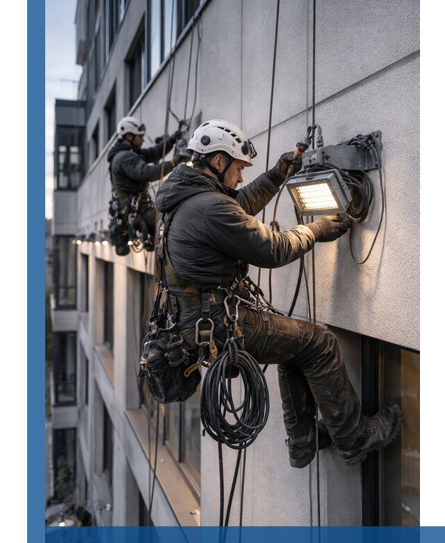 Монтаж фасадного освещения в Алексине установка и подключение