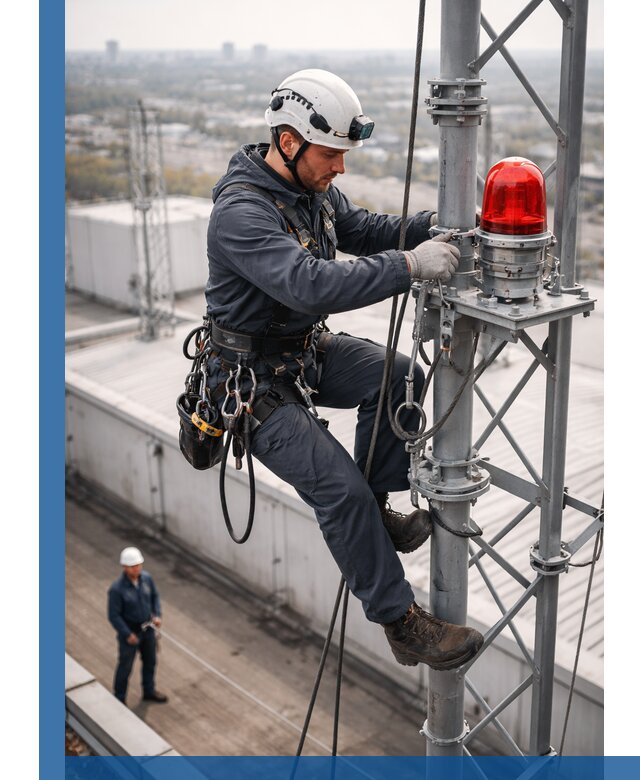 Монтаж заградительных огней и обслуживание объектов в Алексине