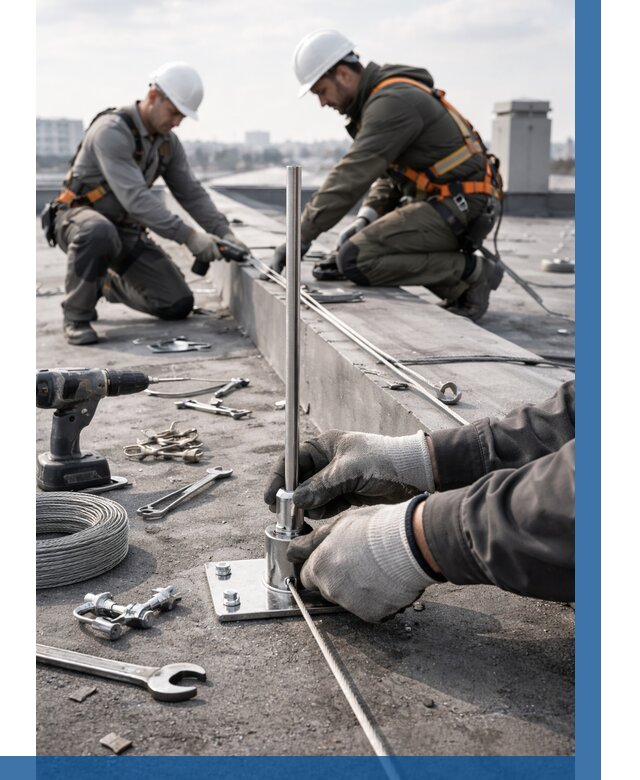 Монтаж молниезащиты на кровле в Алексине цена от 27470 р. | ВЫСОТНИК-Лкс