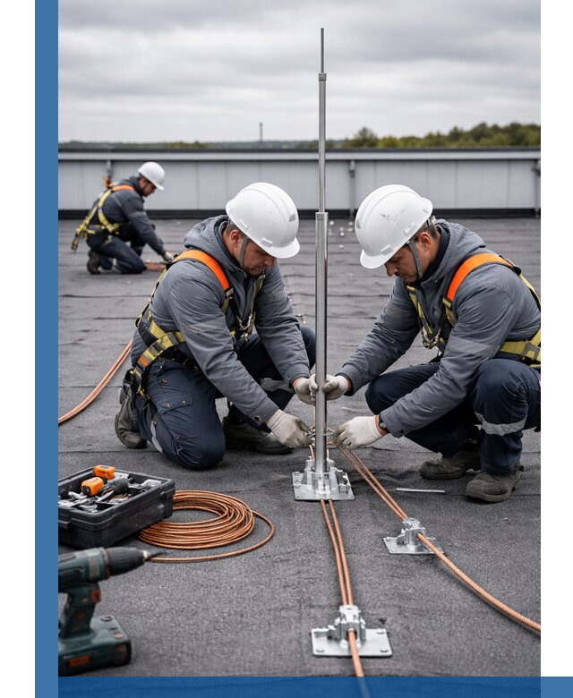 Монтаж молниезащиты на кровле в Алексине под ключ с гарантией