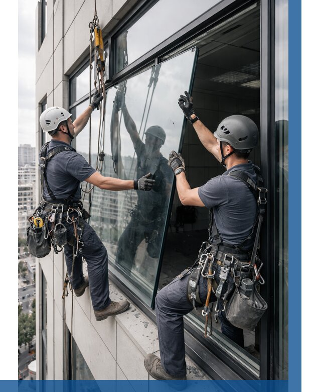 Замена стеклопакетов на высоте в Алексине от 6043 р. | ВЫСОТНИК-Лкс