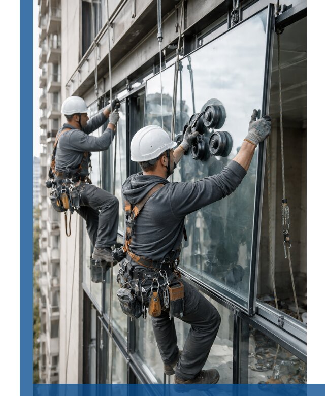 Витражное остекление фасадов и лоджий в Алексине под ключ