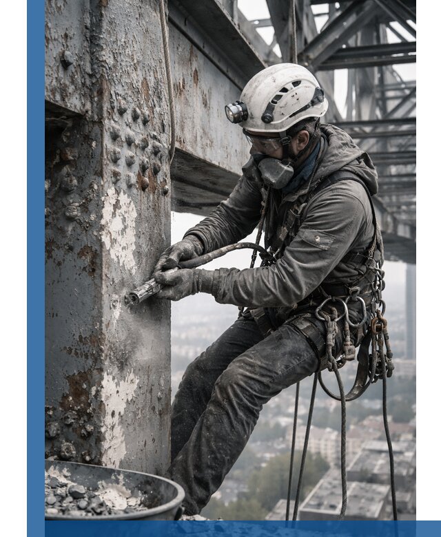 Удаление старой краски с металлических конструкций в Алексине