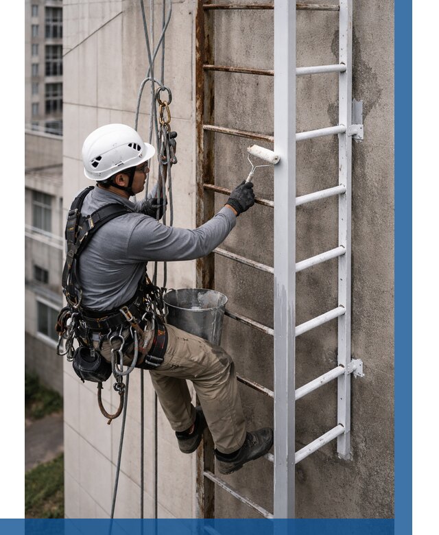 Покраска пожарных лестниц в Алексине от 4945 р. | ВЫСОТНИК-Лкс