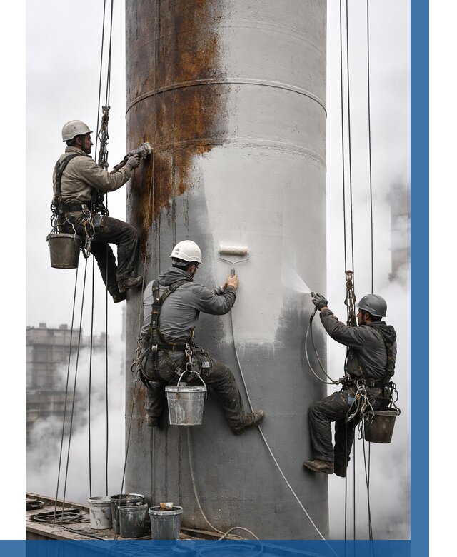 Покраска дымовых труб в Алексине от 9340 р. | ВЫСОТНИК-Лкс