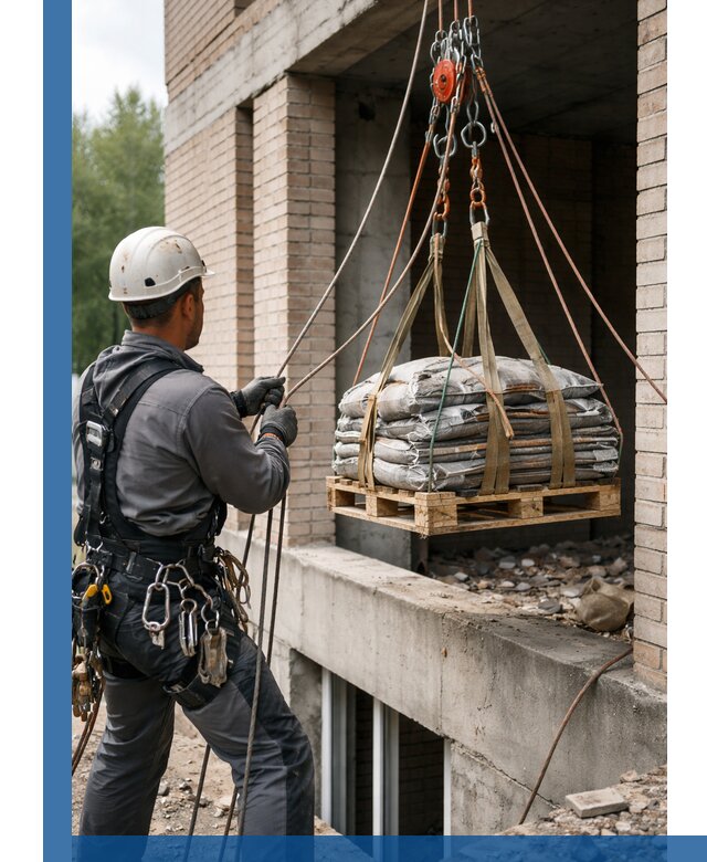 Подъем материалов на этаж веревками в Алексине оперативно