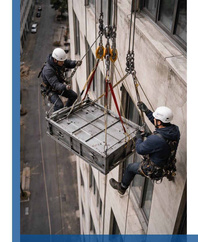 Спуск и подъем грузов по фасаду в Алексине для зданий