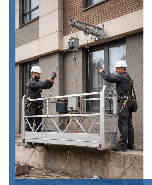 Монтаж и подъем фасадной люльки в Алексине с гарантией безопасности