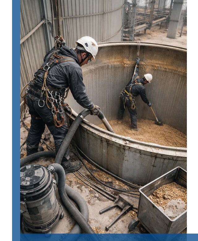 Профессиональная чистка зерновых бункеров в Алексине с выездом