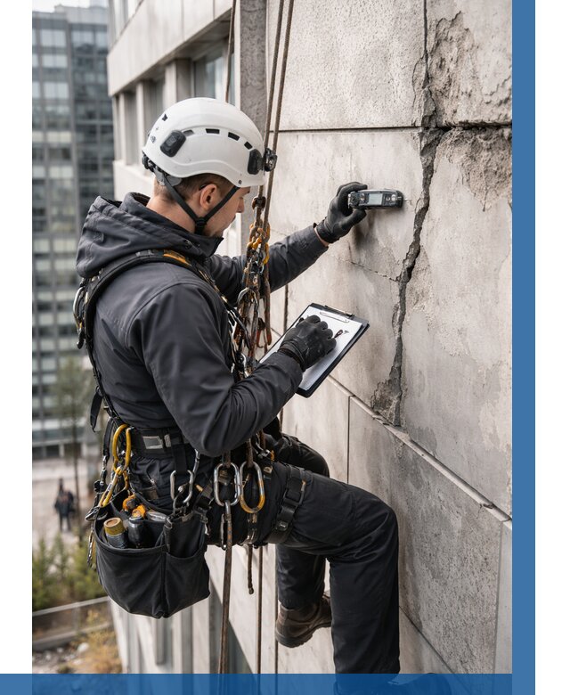 Обследование фасада альпинистами в Алексине от 132 р. | ВЫСОТНИК-Лкс