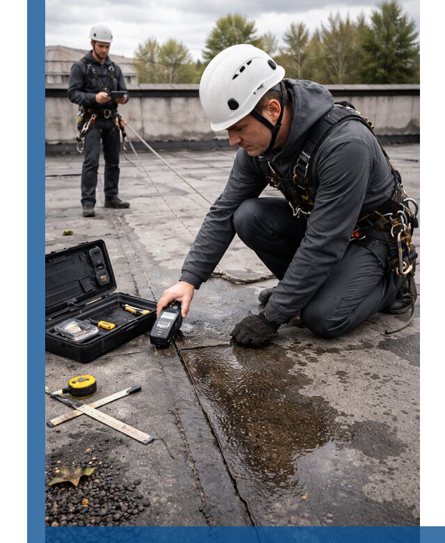 Обследование кровли на протечки и выявление дефектов в Алексине