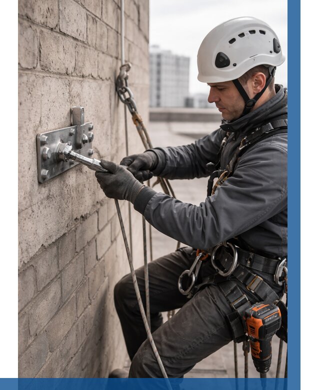 Установка анкерных точек в Алексине от 3846 р. | ВЫСОТНИК-Лкс