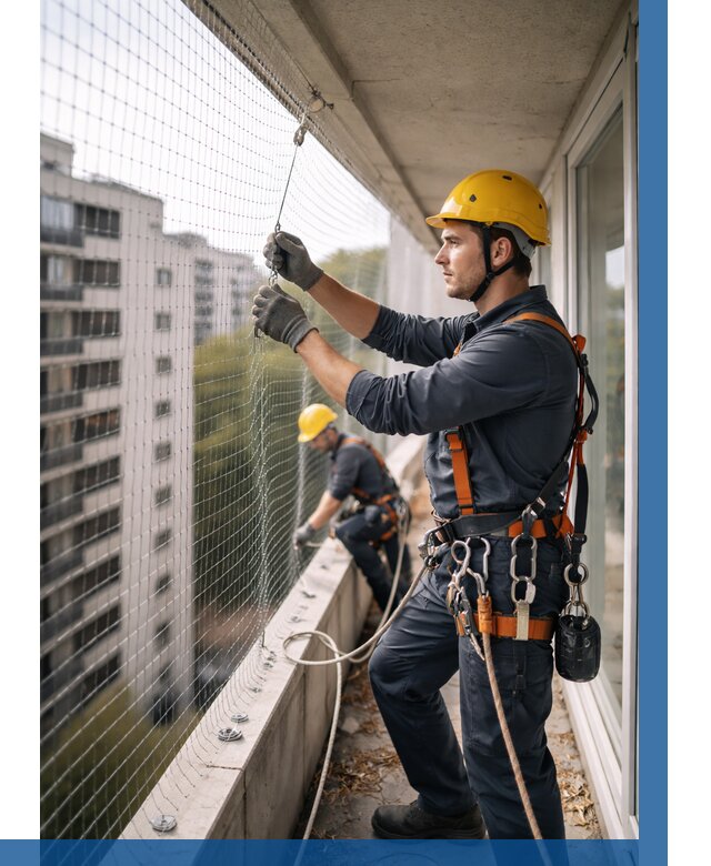 Монтаж сетки от птиц в Алексине от 4945 р. | ВЫСОТНИК-Лкс